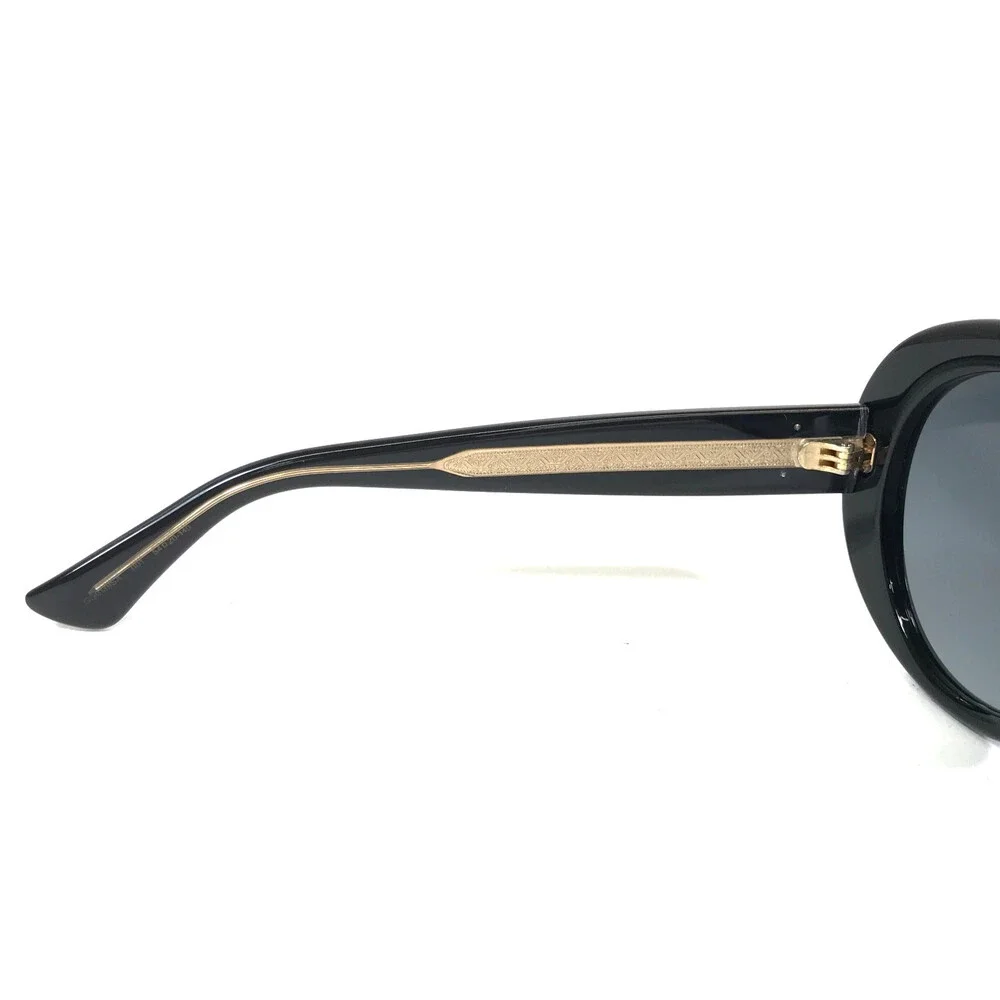 Gucci Sunglasses GG0139SA 001 Polished Black Gold Asian Fit Frames w Gray Lenses